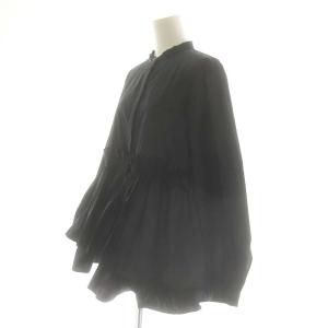 UNITED ARROWS 23SS P タフタ レディブラウス シャツ 長袖 黒 ブラック