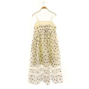 Chesty ミックスジャガードジャンパースカート キャミワンピース ロング 花柄 1 白 黒 ホワイト ブラック