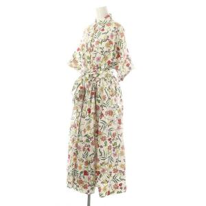 kate spade new york Rooftop Garden Floral Montauk Dress ワンピース ロング 五分袖 花柄 ボタニカル柄 前開き