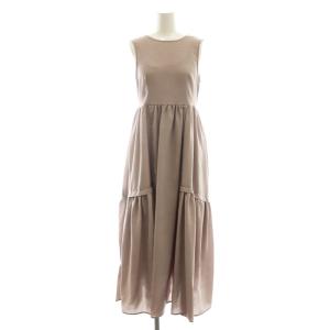 SNIDEL タックレイヤードワンピース ロング ミモレ ノースリーブ シャツ 長袖 ショート丈 0 モカ