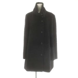 スタンドカラー コート アルパカ 9 黒 ブラック /MF OS