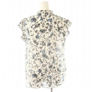 ANAYI 24SS ボタニカルローンプリントフリル ブラウス 38 ホワイト