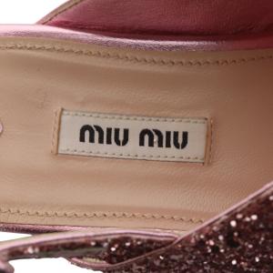 miumiu サンダル グリッター プラットフォーム 35.5 22.5cm ピンク