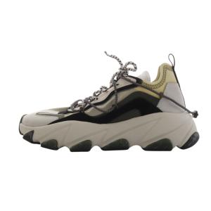 スニーカー メッシュ 37 24cm カーキ 白 ホワイト 黒 ブラック /AK26