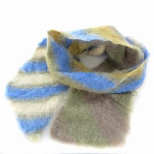 マフラー ストール モヘア ストライプ マルチカラー /EA OF AD