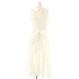 24AW イレヘムシャツワンピース ロング マキシ ノースリーブ 2 白 ホワイト