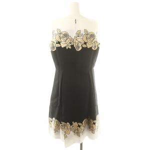 M'S GRACY サマーフラワードレス ワンピース ロング ミモレ ノースリーブ 42 白 黒 ベージュ