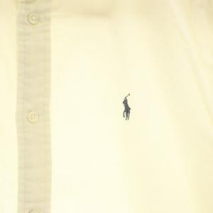 POLO RALPH LAUREN コーデュロイシャツ 長袖 前開き ロゴ刺繍 コットン M オフホワイト