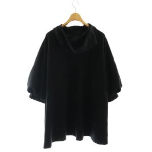 ENFOLD ダブルクロスフーディチュニック パーカー 七分袖 38 黒 ブラック