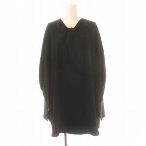 ビッグカフスチュニックブラウス 長袖 プルオーバー 38 黒 ブラック /DO OS