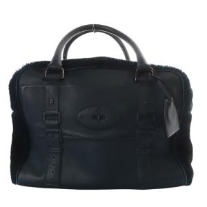 Maisie Clipper ハンドバッグ ボア ダークネイビー