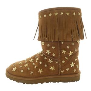 JIMMY CHOO スターリット ムートンブーツ ショート フラット フリンジ スタースタッズ スエード