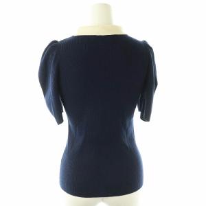 CELFORD 22AW 衿付ニットプルオーバー 半袖 36 ネイビー オフホワイト /DF OS SH