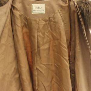 GRACE CONTINENTAL カルゼ ジャージ ポンチョ ジップファージャケット 36 キャメル
