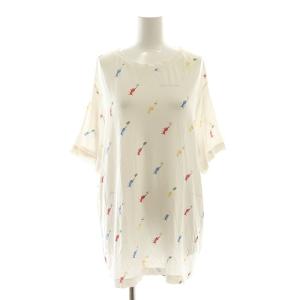 gelato pique 23AW PIKMIN セットアップ 上下 ルームウェア Tシャツ カットソー 半袖 ショートパンツ 総柄 F 白 ホワイト