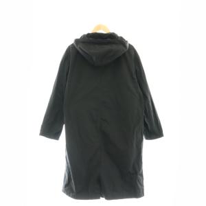 TOMORROWLAND メモリータフタ グラウンドコート スプリングコート ロング フード 比翼ボタン S 黒 ブラック