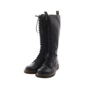 20ホール ロングブーツ レースアップ レザー UK5 24cm 黒 ブラック 1B60 /AK14 SH