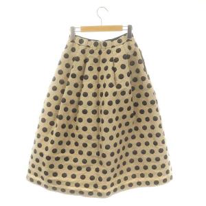 Grace Class 24SS ラメドットジャガードスカート ロング フレア 36 ベージュ 黒 ブラック /DO OS SH
