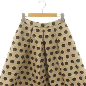 Grace Class 24SS ラメドットジャガードスカート ロング フレア 36 ベージュ 黒 ブラック /DO OS SH