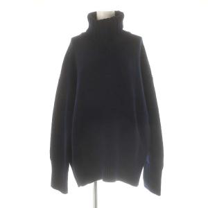 23AW ファインウールタートルネックプルオーバーニット セーター 長袖 M 紺 ネイビー
