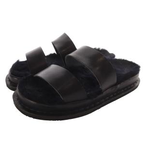 LEHMANN-MON ムートンサンダル 35 22.5-23cm 黒 ブラック /SR11  SH