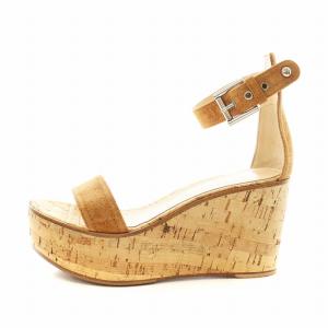 Gianvito Rossi サンダル ストラップ ウェッジソール コルク スエード 36 茶 ブラウン G60711 /AN26 SH