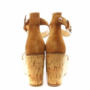 Gianvito Rossi サンダル ストラップ ウェッジソール コルク スエード 36 茶 ブラウン G60711 /AN26 SH