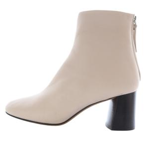 ソフトレザー ショートブーツ チャンキーヒール 36 23cm ピンクべージュ /SR12 SH