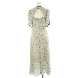 Lily Brown LilyBrown 23SS バリエーションプリントトーションワンピース ロング ミモレ丈 半袖 インナー付き 1 白 紺