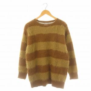 フェザーファー ヤーンニット セーター 長袖 プルオーバー 1 S 茶 ブラウン ベージュ /YQ OS