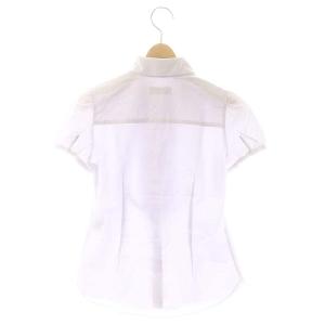 BURBERRY BLUE LABEL コットン フリルブラウス 半袖 フロントボタン 38 S アイスパープル