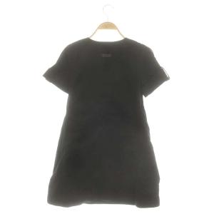 BURBERRY BLUE LABEL ひざ丈 ワンピース 半袖 コットン 38 S 黒 ブラック