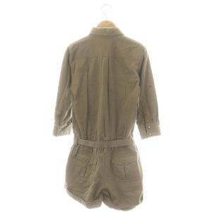 BURBERRY BLUE LABEL 七分袖 オールインワン コットン ベルト付き 38 S カーキ 緑 グリーン