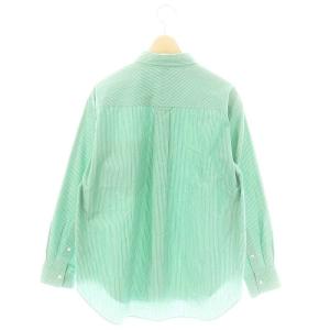IENA 23SS LIENB.D. ボタンダウンシャツ 長袖 ストライプ 36 緑 白 グリーン ホワイト