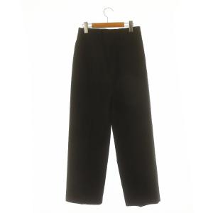 IENA 24SS ハイウエストワイドストレートトラウザーズ パンツ 38 黒 ブラック