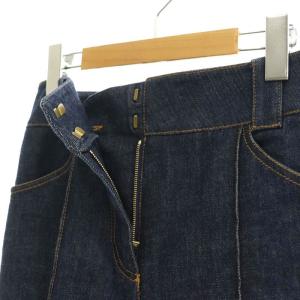 FENDI ロゴパッチキルティングポケットフレアデニムパンツ 40 ネイビー