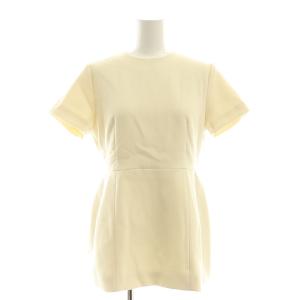 23AW ダブルクロス ペプラムブラウス プルオーバー 半袖 36 アイボリー /DF OS