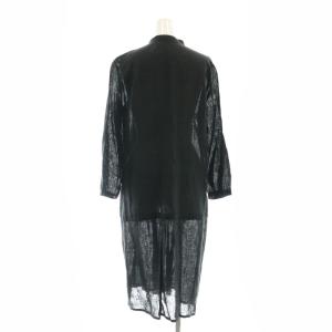 fog linen work リネンワンピース ロング 長袖 黒 ブラック