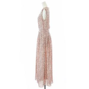 martinique フラワーノースリーブワンピース マキシ ロング 総柄 白 ホワイト 赤 レッド /AT OS