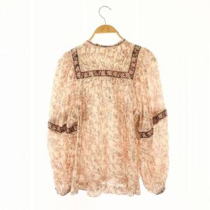 ISABEL MARANT ETOILE コットンフラワーブラウス 長袖 プルオーバー ベージュ ピンク