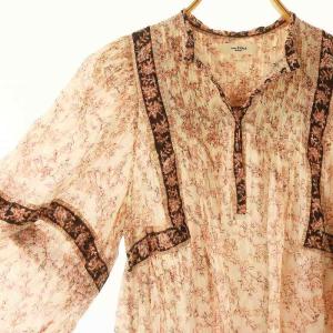 ISABEL MARANT ETOILE コットンフラワーブラウス 長袖 プルオーバー ベージュ ピンク
