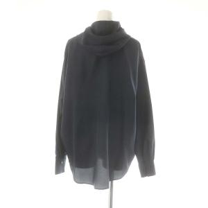 CLANE 24AW BOW TIE HOODIE SHIRT シャツ ボウタイ 長袖 フード 1 紺 ネイビー