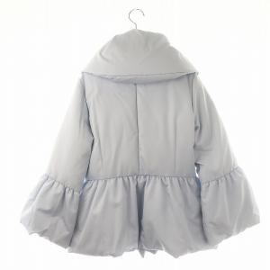 M-Premier ドットボタンペプラムダウンジャケット アウター ミドル丈 総裏地 38 ライトブルー /DO OS