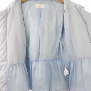 M-Premier ドットボタンペプラムダウンジャケット アウター ミドル丈 総裏地 38 ライトブルー /DO OS