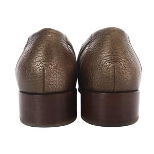 TOD'S ビットローファー スリッポン ローヒール レザー 37 24cm ブロンズ /YO20