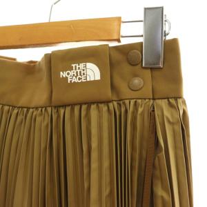 HYKE ×THE NORTH FACE TEC SHELL SKIRT スカート プリーツ ロング M ベージュ