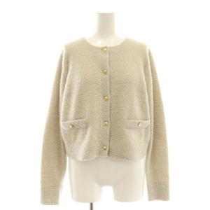 23AW  ラメニットカーディガン 長袖 2 M ベージュ /YQ OS SH