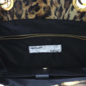 L'Appartement Hello Bonjour トートバッグ レオパード フェイクファー 茶 ブラウン