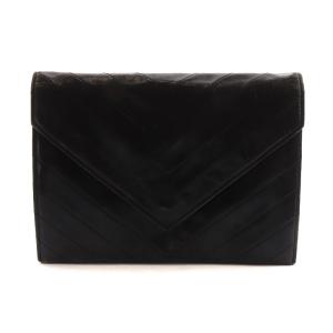 クラッチバッグ Vステッチ レザー 黒 ブラック /AK4 SH