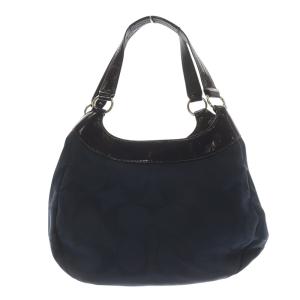 COACH ソーホー シグネチャー ホーボー ハンドバッグ 紺 ネイビー F19445